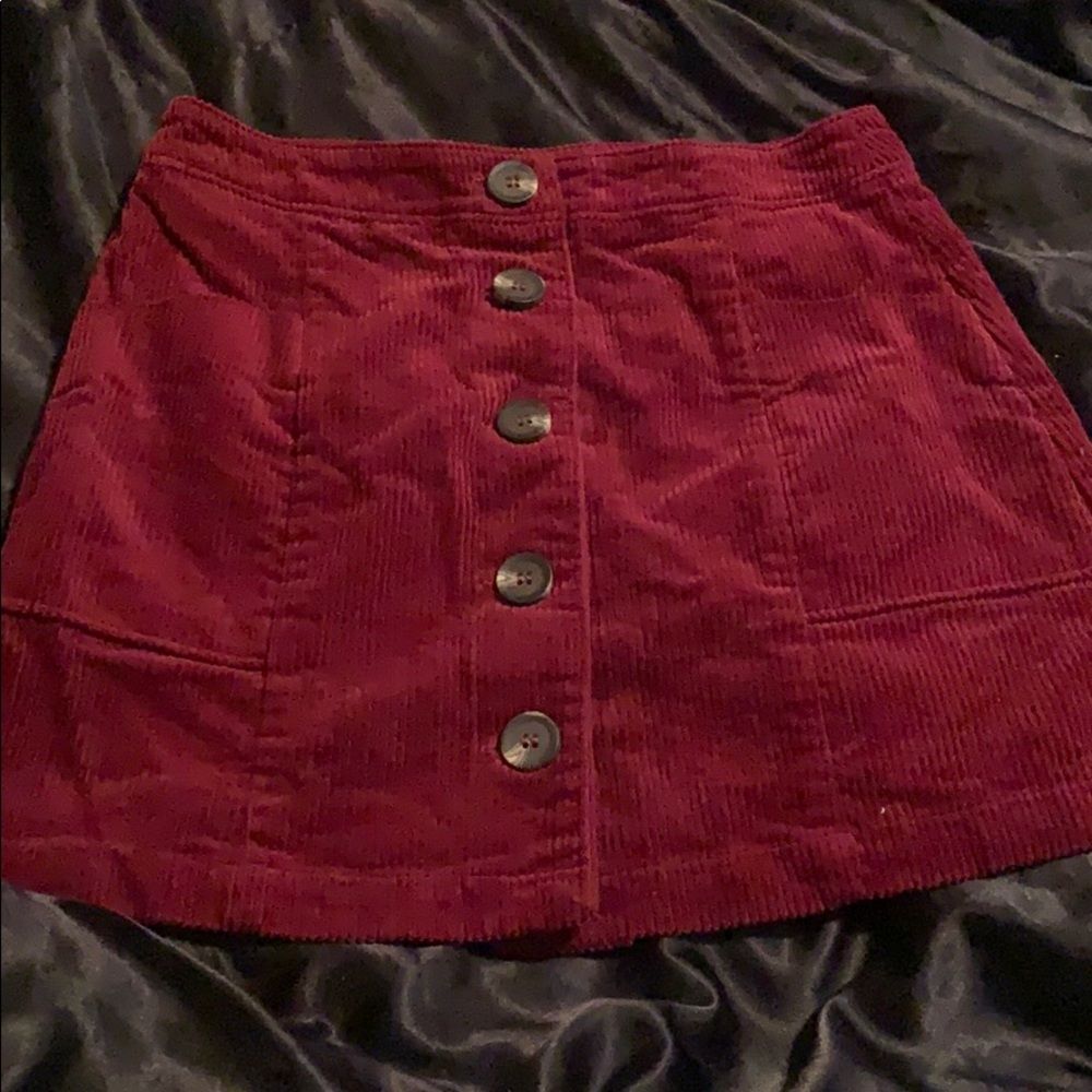 burgundy skirt